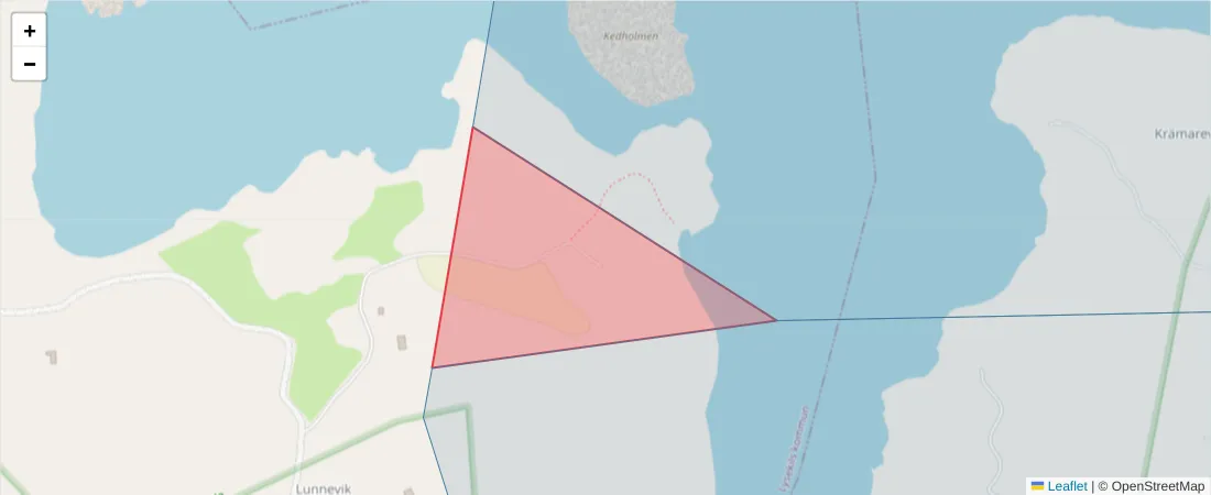 Karta över postnummerområdet  och angränsande postnummer i Sverige