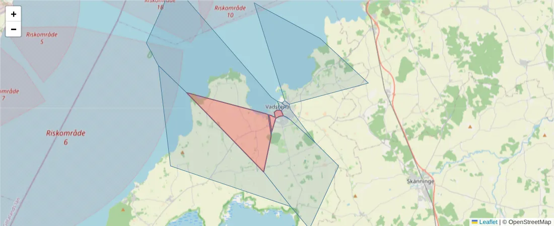 Karta över postnummerområdet  och angränsande postnummer i Sverige