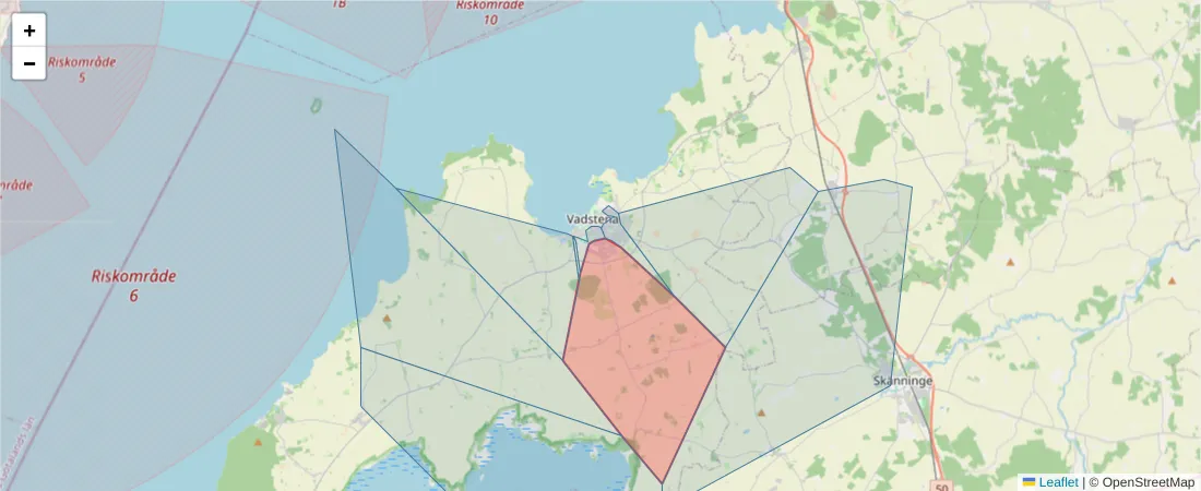 Karta över postnummerområdet  och angränsande postnummer i Sverige