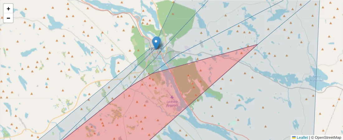 Karta över postnummerområdet  och angränsande postnummer i Sverige