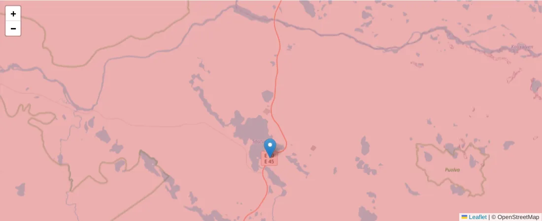 Karta över postnummerområdet  och angränsande postnummer i Sverige